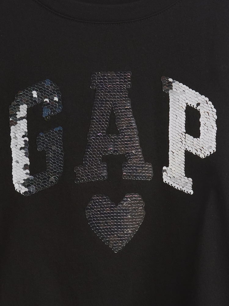 Logo negro - Gap Flippy-Sequin Graphic T-Shirt (4-13yrs) - Imagen 4 de 4