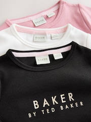Baker by Ted Baker 3 Pack Ribbed Long Sleeve Tops - Image 6 of 9