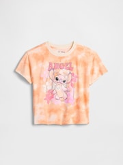 Gap Orange Lilo & Stitch Disney Graphic Crew Neck Short Sleeve T-Shirt (4-13yrs) - Image 1 of 3
