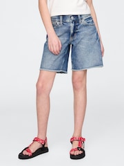 Gap Mid Wash Blue Low Rise Stride Denim Bermuda Shorts (5-13yrs) - Image 1 of 5