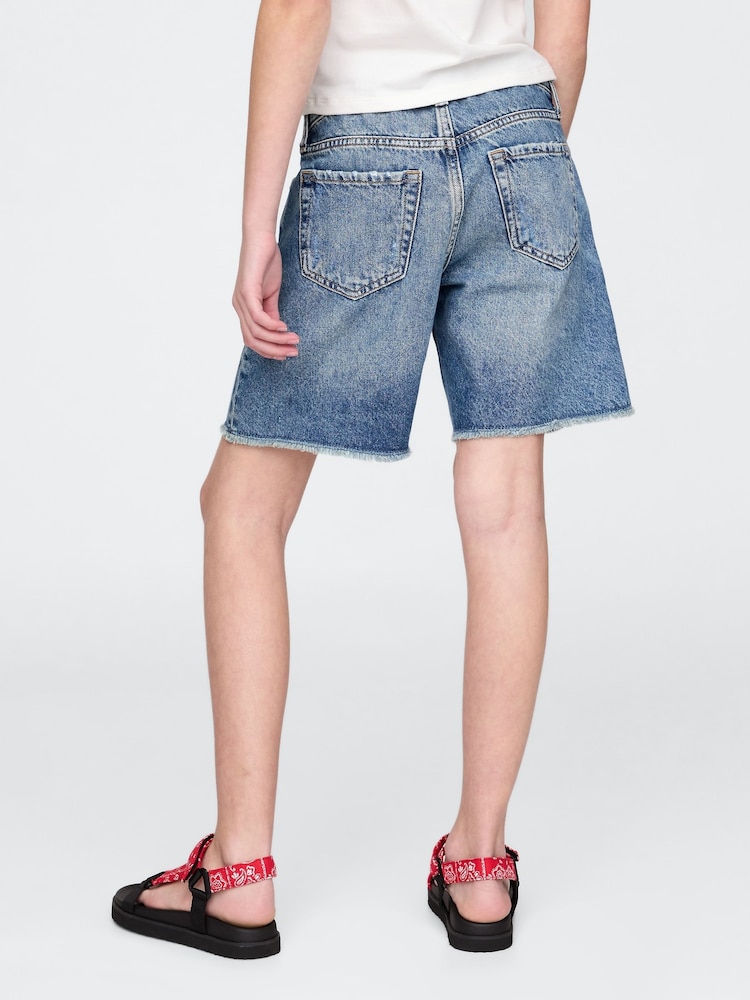 Gap Mid Wash Blue Low Rise Stride Denim Bermuda Shorts (5-13yrs) - Image 2 of 5