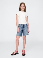 Gap Mid Wash Blue Low Rise Stride Denim Bermuda Shorts (5-13yrs) - Image 3 of 5