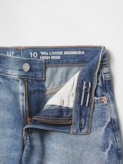 Gap Mid Wash Blue Low Rise Stride Denim Bermuda Shorts (5-13yrs) - Image 5 of 5