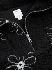 Black Flower Borg Half Zip Jumper - Image 2 of 3