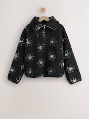 Schwarze Blumen - Borg Half Zip Jumper - Bild 7 von 9