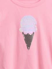 Gap Pink Ice Cream Flippy-Sequin Graphic T-Shirt (4-13yrs) - Image 4 of 4