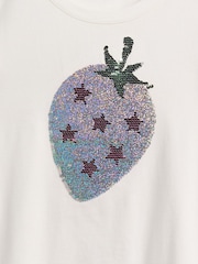 Blanco con fresas - Gap Flippy-Sequin Graphic T-Shirt (4-13yrs) - Imagen 4 de 4