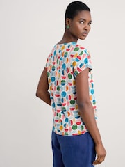 Seasalt Cornwall Multi Studio Glass V-Neck Jersey 100% Cotton Top - Image 2 of 5