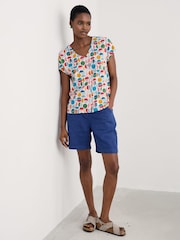 Seasalt Cornwall Multi Studio Glass V-Neck Jersey 100% Cotton Top - Image 3 of 5