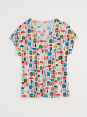 Seasalt Cornwall Multi Studio Glass V-Neck Jersey 100% Cotton Top - Image 4 of 5