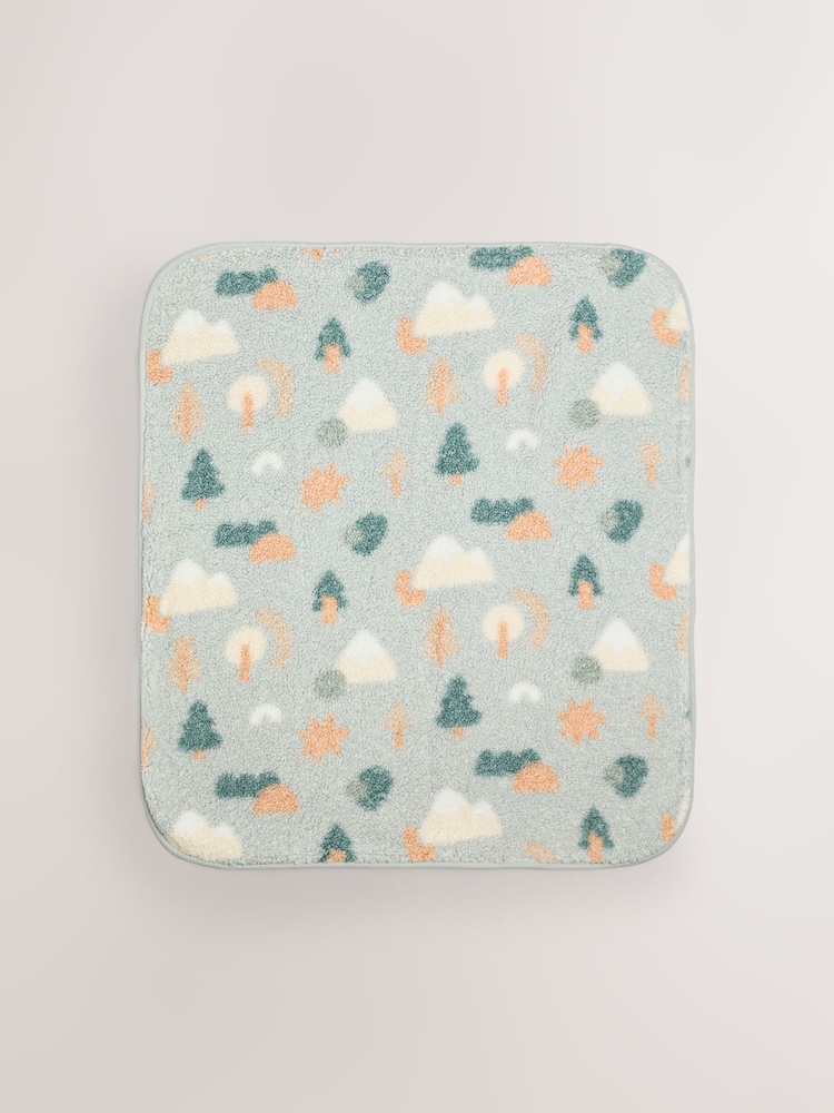 Sage Woodland Shapes Baby Fleece Blanket - Image 2 of 5