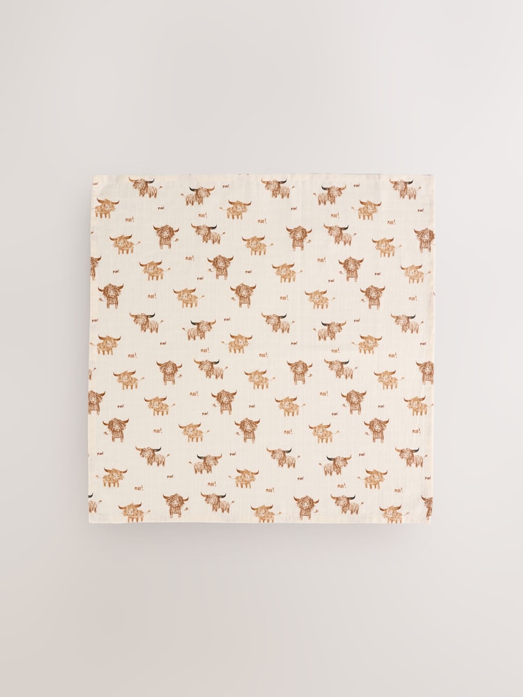 Neutral Hamish the Cow Baby Muslins Cloths 4 Pack - Image 2 of 5 Neutral Hamish the Cow Baby Muslins Cloths 4 Pack - Image 2 of 5