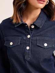 Friends Like These Rinse Wash Long Sleeve A Line Mini Dress - Image 3 of 4