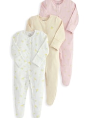 Mamas & Papas 100% Cotton Bicycle Print Sleepsuits 3 Pack - Image 1 of 3