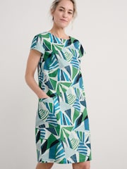 Seasalt Cornwall Green Petite River Cove Shift 100% Cotton Dress - Image 1 of 5