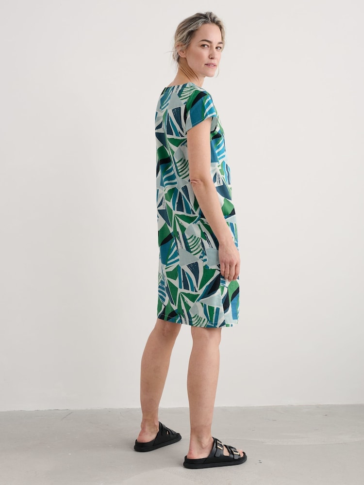 Seasalt Cornwall Green Petite River Cove Shift 100% Cotton Dress - Image 2 of 5