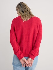 Seasalt Cornwall Red Kinter 100% Cotton Jumper - Image 2 of 5