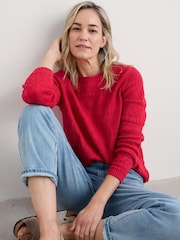 Seasalt Cornwall Red Kinter 100% Cotton Jumper - Image 3 of 5