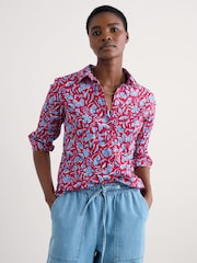 Seasalt Cornwall Red Larissa 100% Cotton Shirt - Image 3 of 6