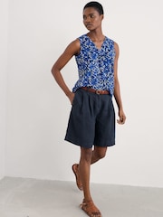 Azul - Seasalt Cornwall Achilla V-Neck 100% Cotton Vest - Imagen 1 de 5