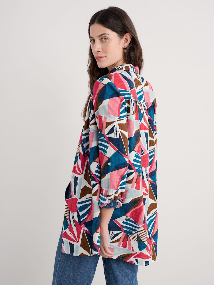 Seasalt Cornwall Black Wren Flutter Longline Shirt - Image 2 of 5 Seasalt Cornwall Black Wren Flutter Longline Shirt - Image 2 of 5