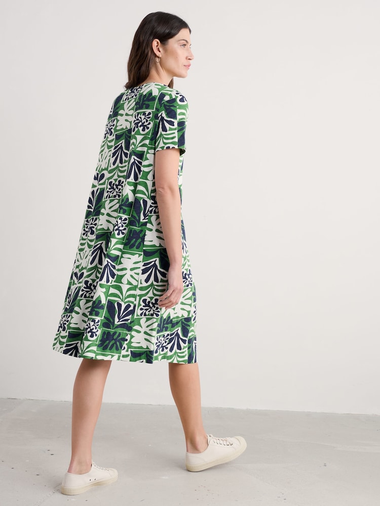 Seasalt Cornwall Green Pipers Short Sleeve 100%  Cotton Dress - Image 3 of 5