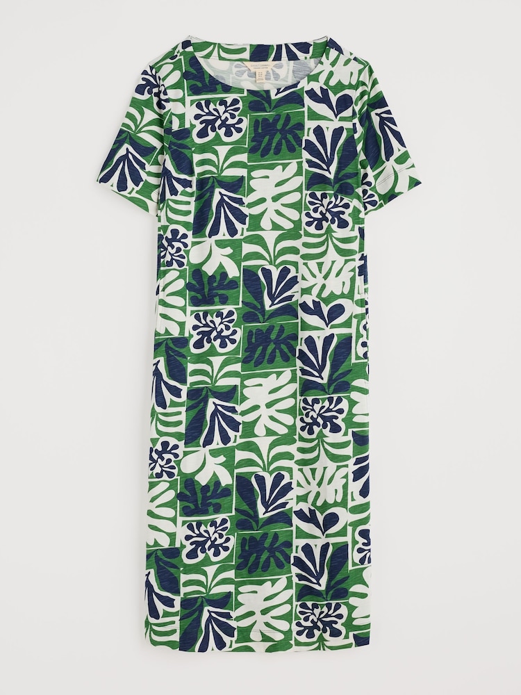 Seasalt Cornwall Green Pipers Short Sleeve 100%  Cotton Dress - Image 4 of 5
