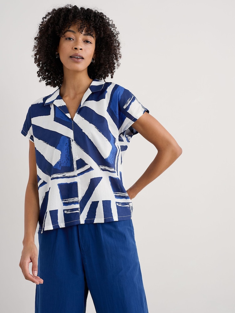Seasalt Cornwall Deep Lane Short Sleeve 100% Cotton Shirt - Imagen 1 de 5