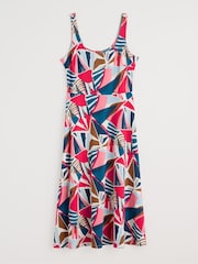 Seasalt Cornwall Blue/Red Sun Gleam Jersey Midi Dress - Image 9 of 10