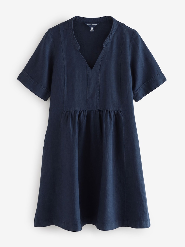 Seasalt Cornwall Blue Draw Kiln 100% Linen Dress - Image 1 of 1