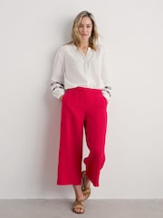 Seasalt Cornwall Red Merrivale Linen Culottes Trousers - Image 3 of 5