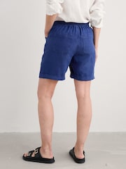 Seasalt Cornwall Blue Penderleith 100% Linen Shorts - Image 3 of 5