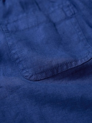 Seasalt Cornwall Blue Penderleith 100% Linen Shorts - Image 5 of 5