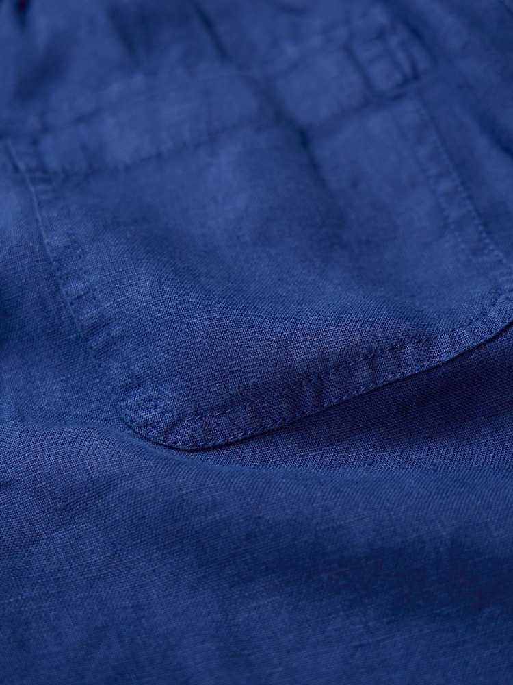 Seasalt Cornwall Blue Penderleith 100% Linen Shorts - Image 5 of 5 Seasalt Cornwall Blue Penderleith 100% Linen Shorts - Image 5 of 5