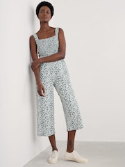 Seasalt Cornwall Green Waxwing Jersey Wide Leg Jumpsuit - Image 1 of 5