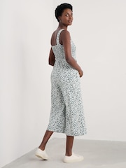 Seasalt Cornwall Green Waxwing Jersey Wide Leg Jumpsuit - Image 2 of 5