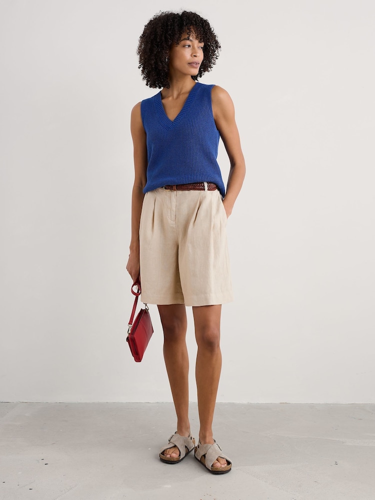 Seasalt Cornwall Blue Lookout Point V-Neck Knitted Vest - Image 2 of 5