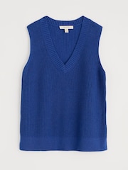 Seasalt Cornwall Blue Lookout Point V-Neck Knitted Vest - Image 4 of 5