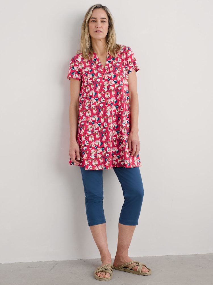 Seasalt Cornwall Red Wreathe Short Sleeve Jersey Tunic - Image 1 of 5