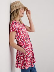 Seasalt Cornwall Red Wreathe Short Sleeve Jersey Tunic - Image 3 of 5