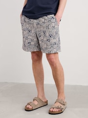 Seasalt Cornwall Blue Mens Land and Sea Printed Shorts - Image 1 of 7