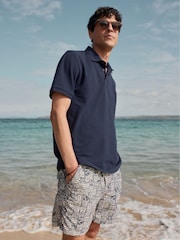 Seasalt Cornwall Blue Mens Land and Sea Printed Shorts - Image 4 of 7