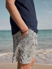 Seasalt Cornwall Blue Mens Land and Sea Printed Shorts - Image 5 of 7