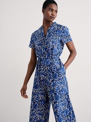 Azul - Seasalt Cornwall Petite Treen Cove 100% Linen Jumpsuit - Imagen 3 de 5