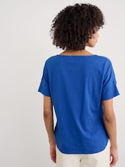 Seasalt Cornwall Blue Ground Bryher View 100% Cotton Boat Neck T-Shirt - Image 2 of 5