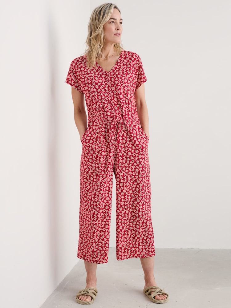 Rot - Seasalt Cornwall Rose Trellis Overall mit weitem Bein (Umstandsmode) - Bild 1 von 5