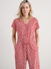 Rot - Seasalt Cornwall Rose Trellis Overall mit weitem Bein (Umstandsmode) - Bild 3 von 5