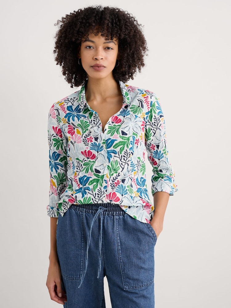 Seasalt Cornwall Green/Blue Larissa 100% Cotton Shirt - Image 1 of 6