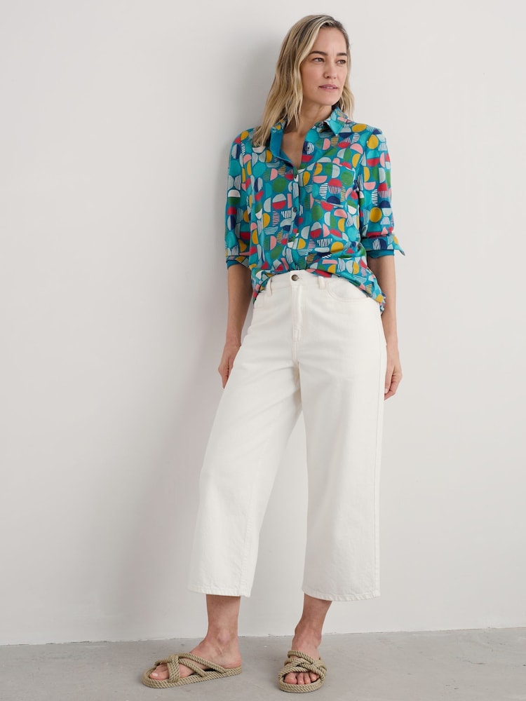 Verde - Seasalt Cornwall Dove Plant Jersey Button Through Shirt - Imagen 2 de 5