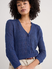 Seasalt Cornwall Blue Sweet Day 100% Cotton Cardigan - Image 1 of 5